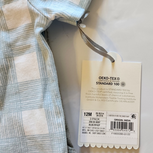 Set of 3 Cloud Island One Piece Henley Short Sleeve Bodysuit - Size 12 M - NWT - Picture 3 of 3